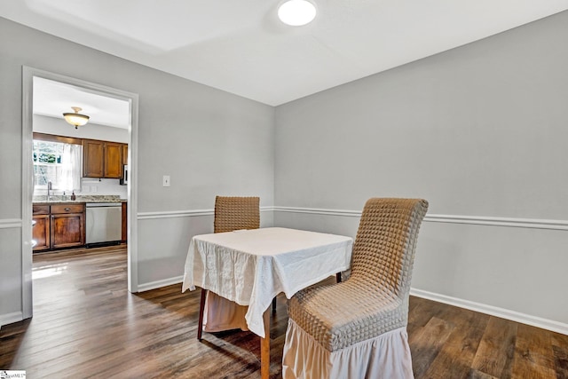 203 Camellia Ln, Simpsonville, SC 29681 - dining area with dark wood finished floors and baseboards