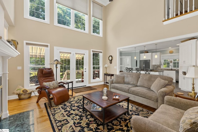 163 Tupelo Dr, Greer, SC 29651 - living area with a towering ceiling, plenty of natural light, and wood finished floors