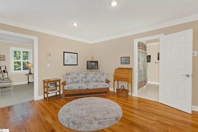 163 Tupelo Dr, Greer, SC 29651 - sitting room featuring crown molding, light wood-type flooring, and recessed lighting