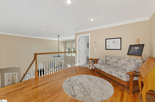163 Tupelo Dr, Greer, SC 29651 - living area with wood finished floors, ornamental molding, and recessed lighting