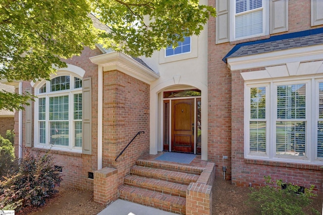 163 Tupelo Dr, Greer, SC 29651 - property entrance with brick siding and crawl space