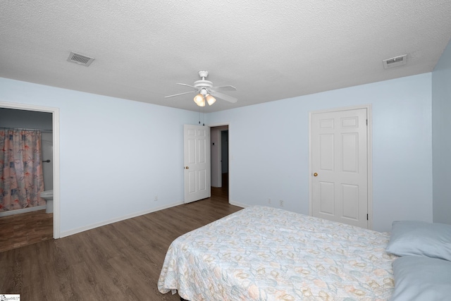 908 Harness Trl, Greenville, SC 29681 - bedroom with dark wood-type flooring, a textured ceiling, and ceiling fan
