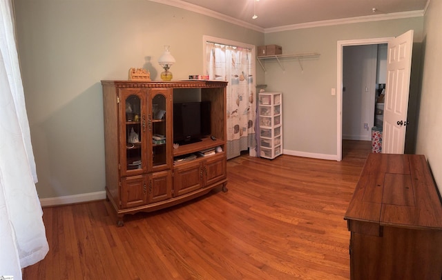 228 Styles Rd, Taylors, SC 29687 - living area featuring wood finished floors and ornamental molding