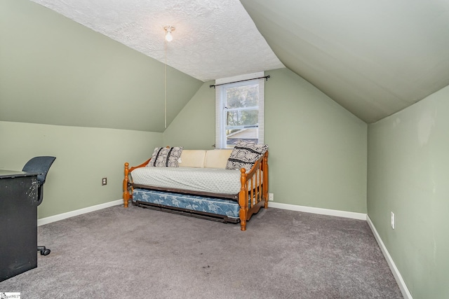 2 Line St, Taylors, SC 29687 - bedroom with vaulted ceiling, carpet, and a textured ceiling