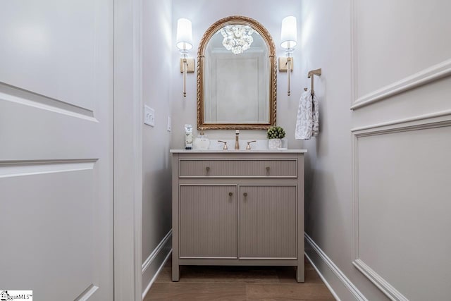 2765 Brockman Mcclimon Rd, Greer, SC 29651 - bathroom with vanity and wood finished floors