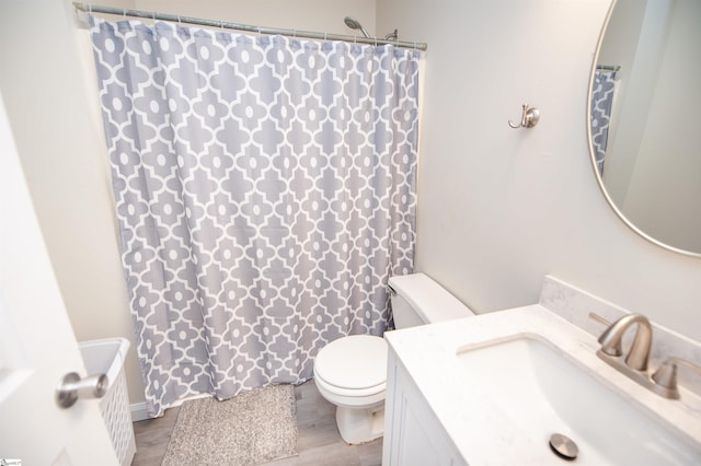 262 Bagwell Dr, Pauline, SC 29374 - full bathroom featuring vanity, a shower with shower curtain, and wood finished floors