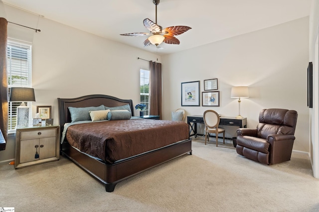 506 Bellot Winds Dr, Duncan, SC 29334 - bedroom with light colored carpet and a ceiling fan
