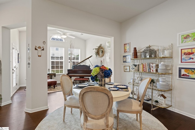 506 Bellot Winds Dr, Duncan, SC 29334 - dining area featuring dark wood-type flooring and a ceiling fan