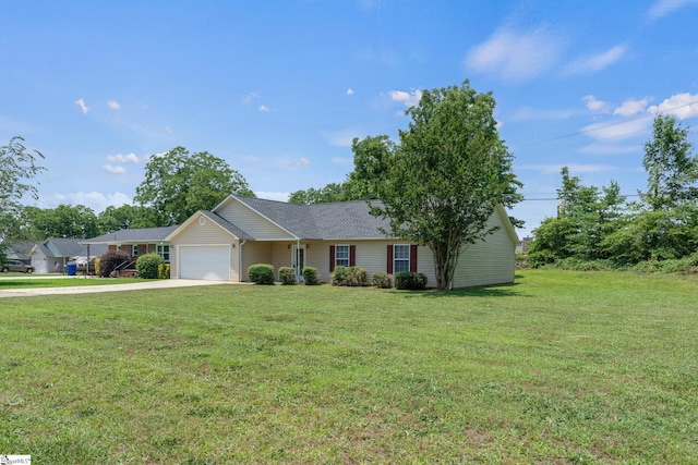 196 Reedy Fork Rd, Greenville, SC 29605 - ranch-style house with an attached garage, driveway, and a front lawn