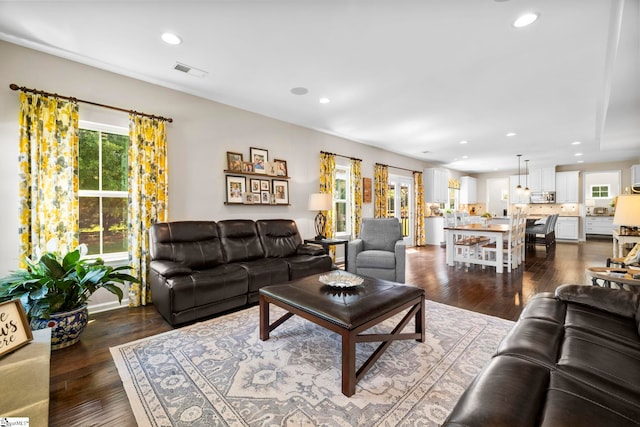 202 Princeton Dr, Duncan, SC 29334 - living area with recessed lighting and dark wood finished floors