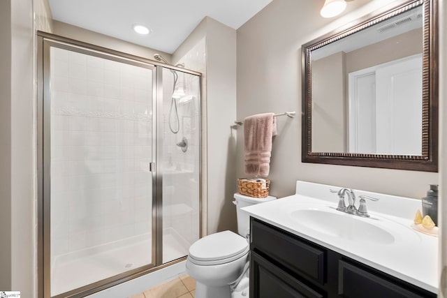202 Princeton Dr, Duncan, SC 29334 - bathroom featuring a shower stall, vanity, and tile patterned floors