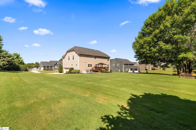 202 Princeton Dr, Duncan, SC 29334 - view of green lawn with a wooden deck
