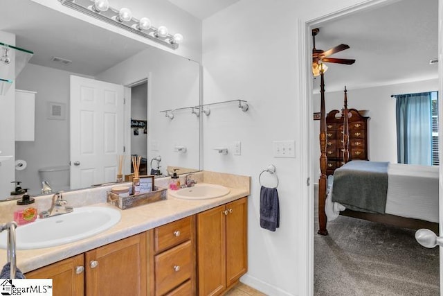 431 Lynnell Way, Moore, SC 29369 - ensuite bathroom featuring double vanity and a ceiling fan