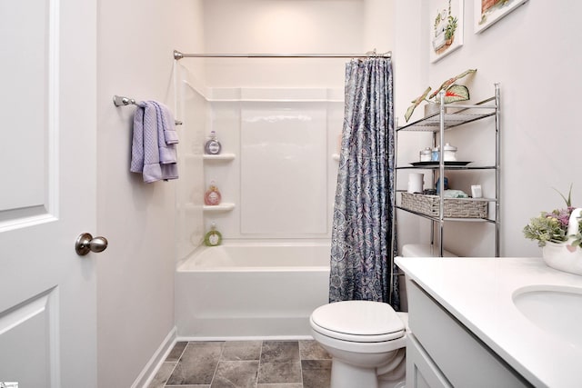 805 Colmore Trl, Lyman, SC 29365 - bathroom featuring shower / bathtub combination with curtain and vanity