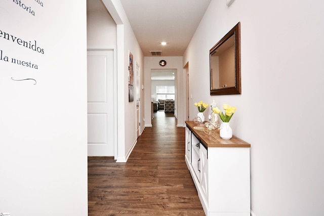 805 Colmore Trl, Lyman, SC 29365 - corridor with dark wood-style floors and recessed lighting