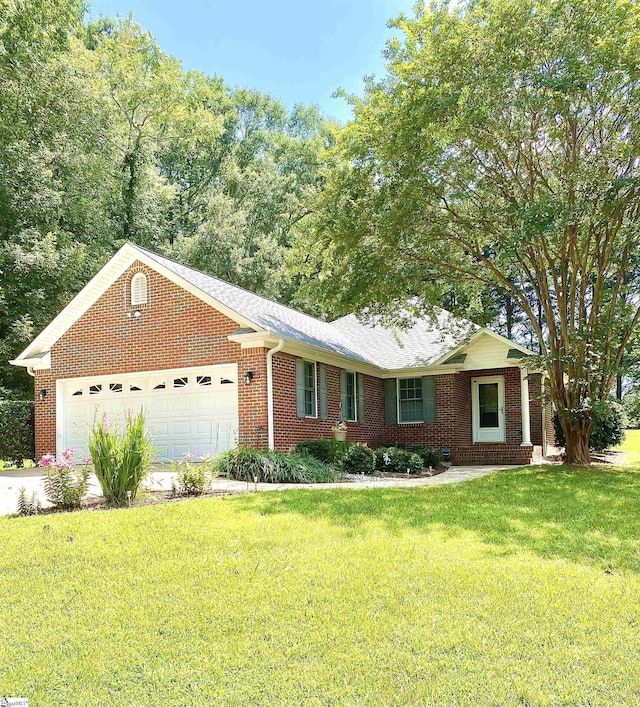 415 N Pond View Dr, Duncan, SC 29334 - view of front facade with a garage, brick siding, and a front yard