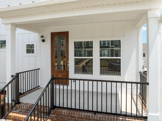 41 Leander Dr, Greer, SC 29651 - view of exterior entry with board and batten siding