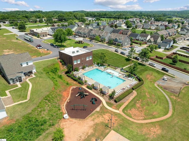 41 Leander Dr, Greer, SC 29651 - drone / aerial view of a pool area