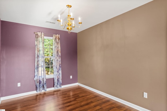118 Moonshadow Ct, Duncan, SC 29334 - unfurnished room featuring a chandelier and dark wood finished floors