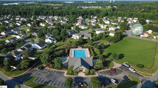 118 Moonshadow Ct, Duncan, SC 29334 - aerial overview of property's location with a pool area and a heavily wooded area
