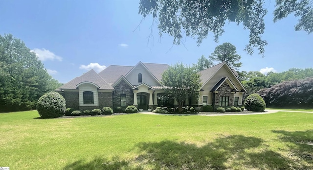 217 Andalusian Trl, Anderson, SC 29621 - view of front of home with stone siding and a front lawn
