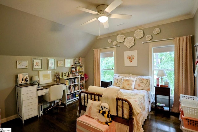108 Ledgestone Way, Greer, SC 29651 - bedroom featuring dark wood-style flooring and vaulted ceiling