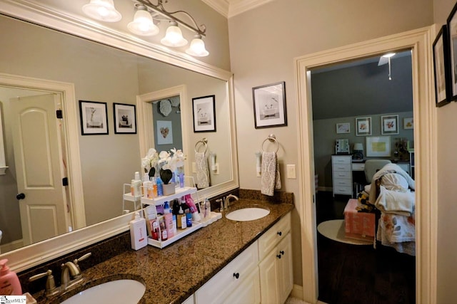 108 Ledgestone Way, Greer, SC 29651 - ensuite bathroom with double vanity and crown molding