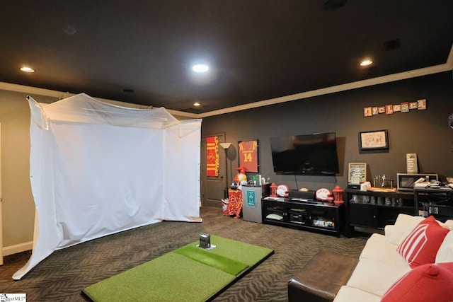 108 Ledgestone Way, Greer, SC 29651 - game room with carpet flooring and recessed lighting