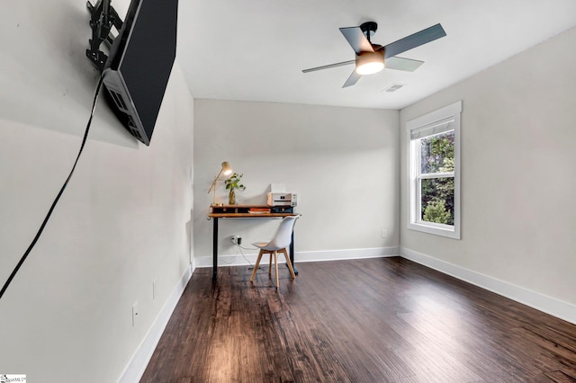 214 Terrapin Cross Way, Simpsonville, SC 29680 - home office featuring wood finished floors and a ceiling fan