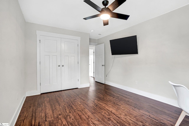 214 Terrapin Cross Way, Simpsonville, SC 29680 - unfurnished bedroom with wood finished floors, a closet, and a ceiling fan
