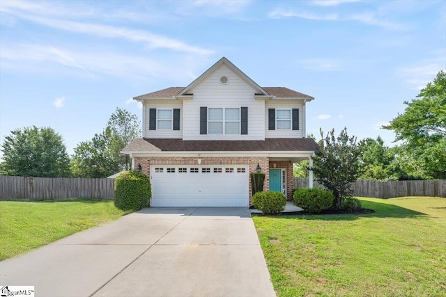 114 Eagles View Ct, Easley, SC 29642 - traditional-style home with an attached garage, driveway, and brick siding