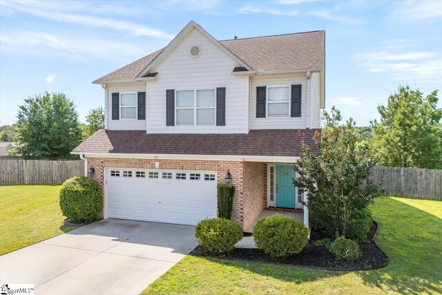 114 Eagles View Ct, Easley, SC 29642 - traditional-style home with brick siding, roof with shingles, a garage, and driveway