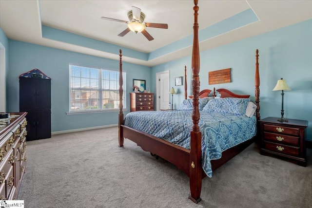 114 Eagles View Ct, Easley, SC 29642 - carpeted bedroom with a raised ceiling and ceiling fan