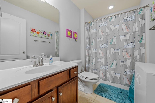 114 Eagles View Ct, Easley, SC 29642 - full bathroom with tile patterned floors, vanity, and a shower with shower curtain