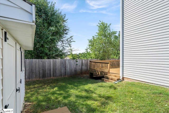 114 Eagles View Ct, Easley, SC 29642 - fenced backyard featuring a wooden deck
