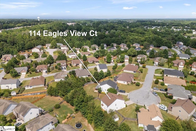 114 Eagles View Ct, Easley, SC 29642 - aerial view of property and surrounding area featuring nearby suburban area