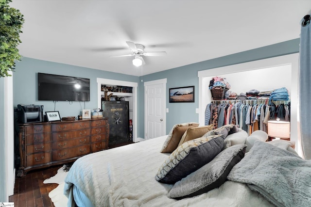301 Ridgecrest Dr, Easley, SC 29640 - bedroom featuring hardwood / wood-style flooring and ceiling fan