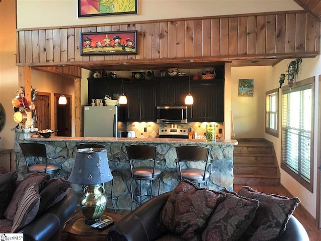 living room with wood-type flooring