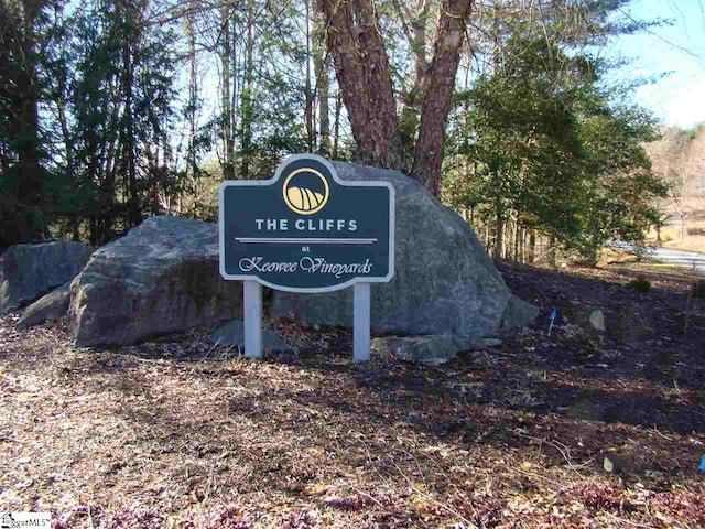 view of community sign