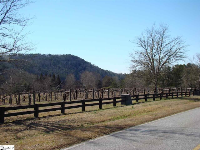 view of mountain feature featuring a rural view