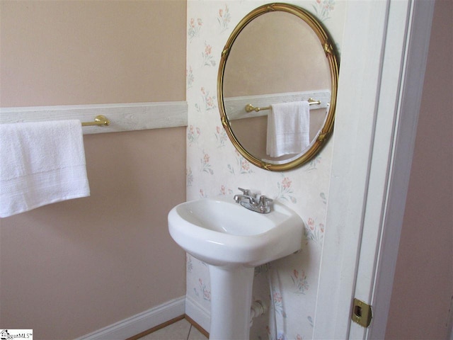 bathroom with tile floors