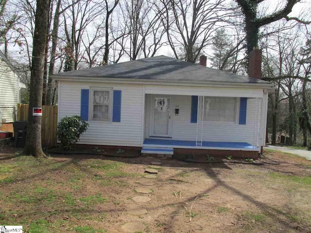 bungalow-style home featuring a porch