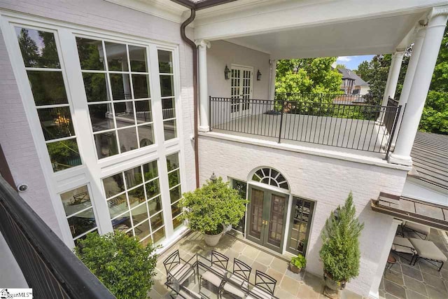 view of terrace featuring a balcony