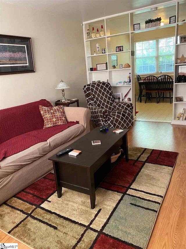 living room featuring hardwood / wood-style flooring