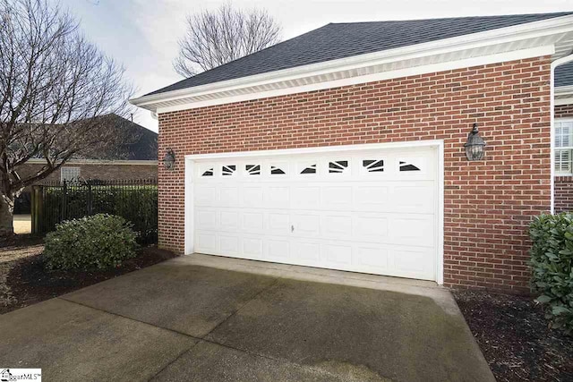 view of garage