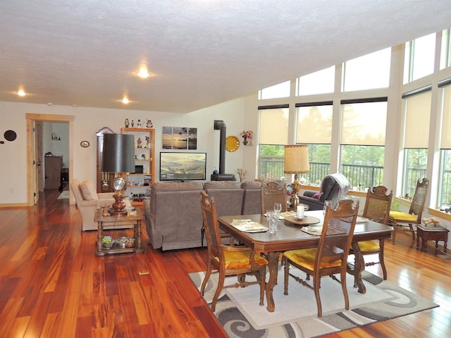 35025 Mourning Dove Ln N, Davenport, WA 99122 - dining room featuring wood-type flooring and a textured ceiling