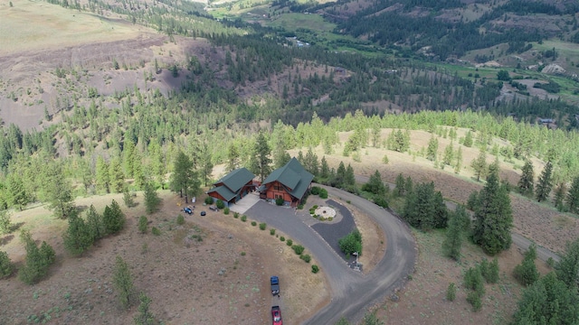 birds eye view of property with a rural view