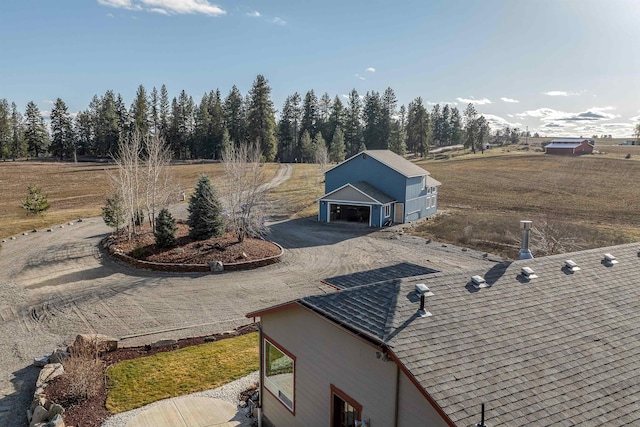 bird's eye view featuring a rural view