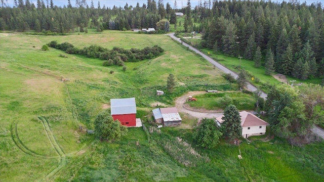 drone / aerial view featuring a rural view