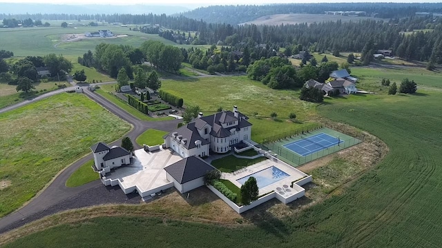 bird's eye view with a rural view